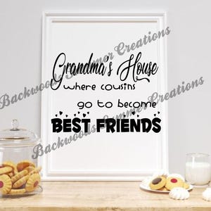 Fichier numérique maison où les cousins vont devenir meilleurs amis - cadeau cousins - chemise de famille - SVG - fichier de coupe pour les artisans - clipart