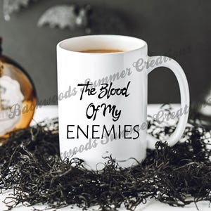 デジタルファイル Blood of My Enemies - 吸血鬼 - ダーククラフト - ワイングラス ゴブレット - クラフター向けカットファイル - クリップアート - 白黒