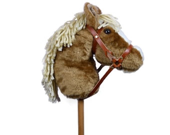 Palomino Stick Horse – Handmade Hobby Horse with Leather Halter