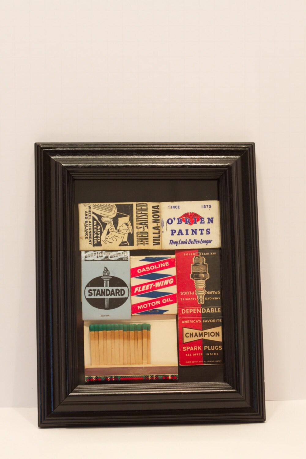 Vintage Framed Matchboxes Collage Wall Art 1960 S Etsy