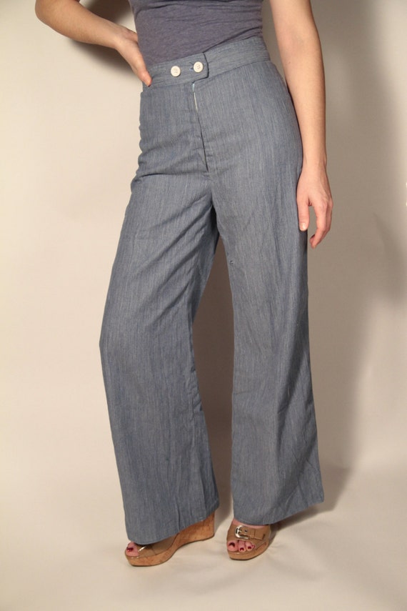 1970's Handmade Vintage High Waist Denim Bell Bott