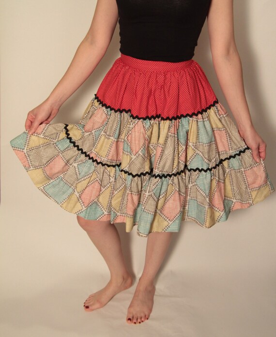 Vintage 19501960 Handmade Patio Full Skirt, Full Cir… Gem