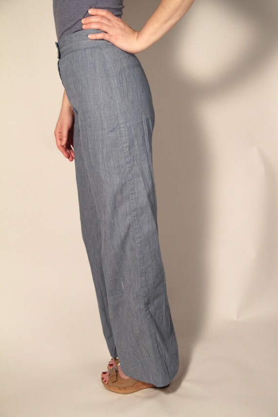 1970's Handmade Vintage High Waist Denim Bell Bot… - image 4