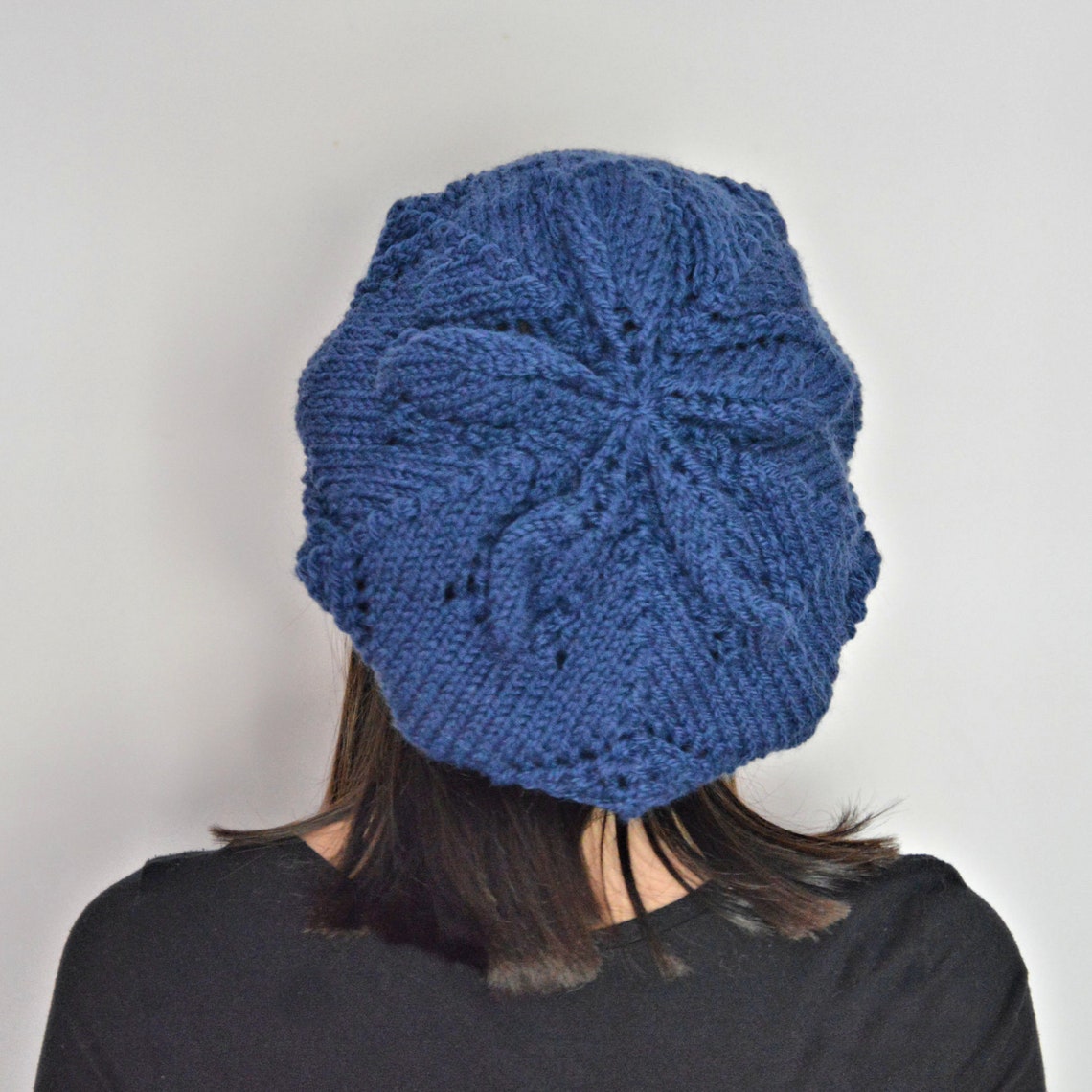 Royal Blue Winter Slouchy Hat Winter Hat Ladies Knitted Etsy