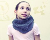 Grey scarf unisex / Alpaca wool Deep grey / kids and adults cowl  handmade knitting fashion / 28 Colors / winter scarf