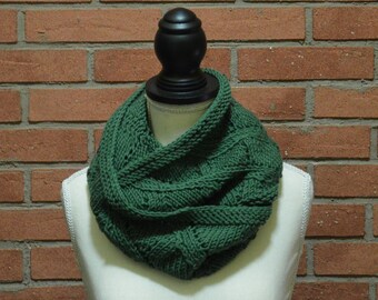 Long lace merino wool cowl,  knit wool scarf,infinity scarf, woman neck warmer, hand knit shawl,best friend gift