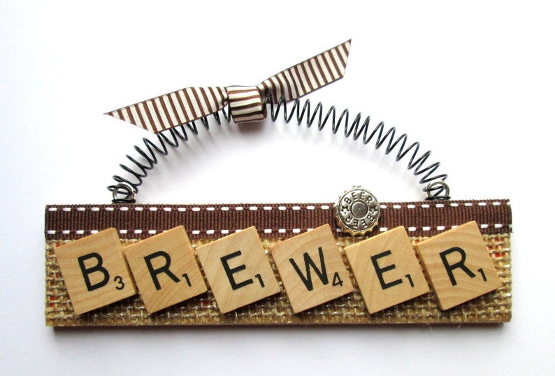 Brewer Beer Brewing Scrabble Tile Ornament Etsy