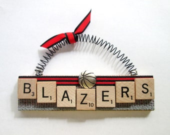 Portland Trail Blazers Basketball Scrabble Tile Ornament