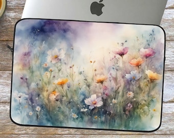 Wildflower Meadow Laptop Sleeve: Nature-Inspired Floral Design