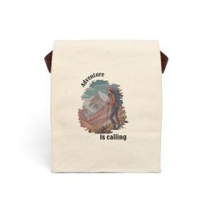 Canvas Lunch Bag With Strap adventure is calling