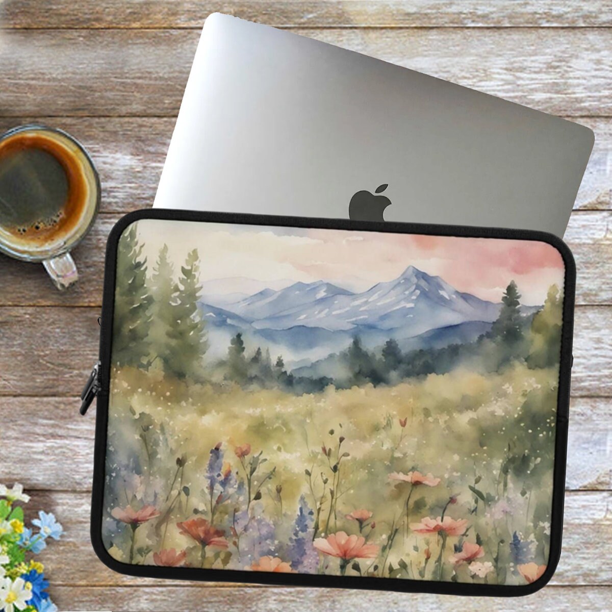 mountain Meadow Laptop Sleeve wildflowers wild flowers HP Envy x360 apple