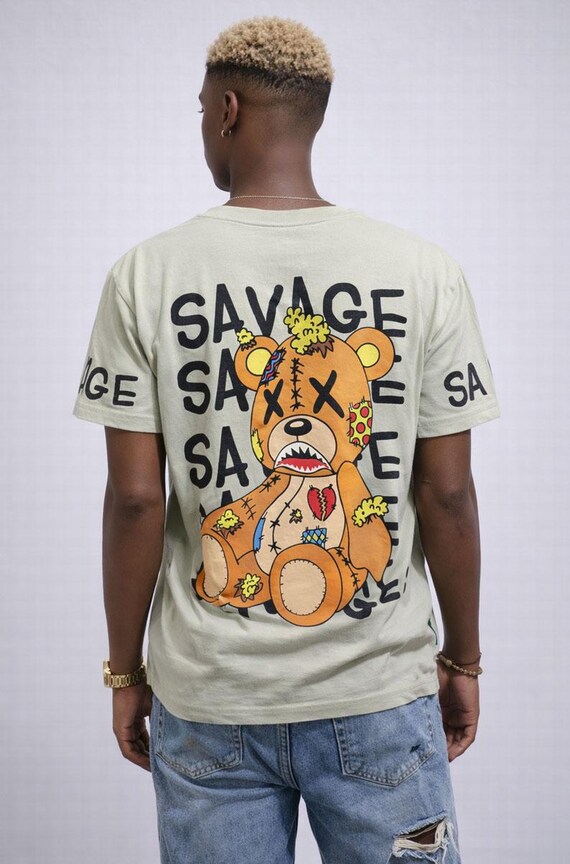 Savage Patchwork Bear Graphic Tee | MEDIUM - image 2