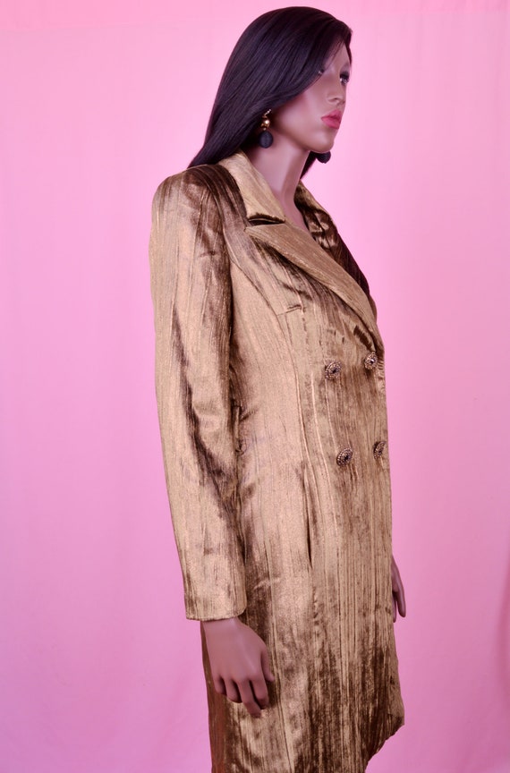 80s Vintage Trench Coat - Luxury Velvet Coat - Ol… - image 3