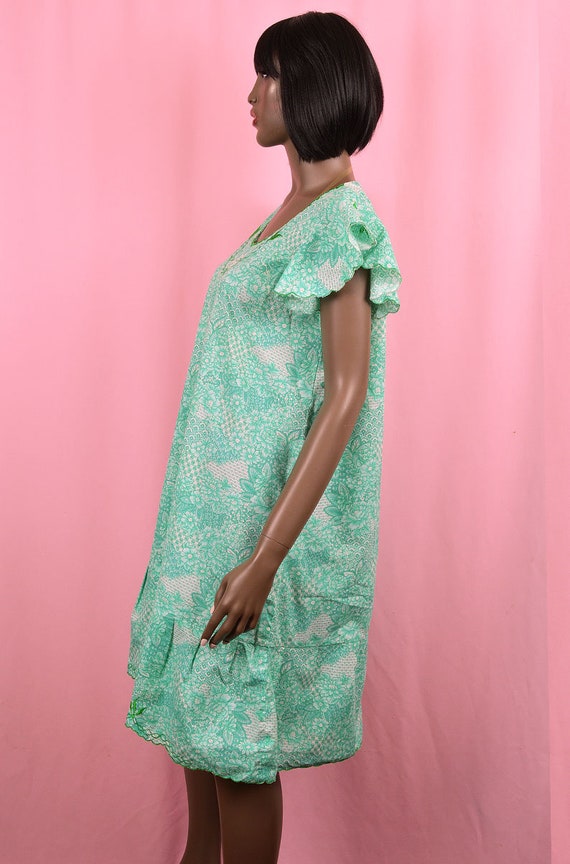Mint Green Dress Green Floral Dress 90s Dress Cotton … Gem