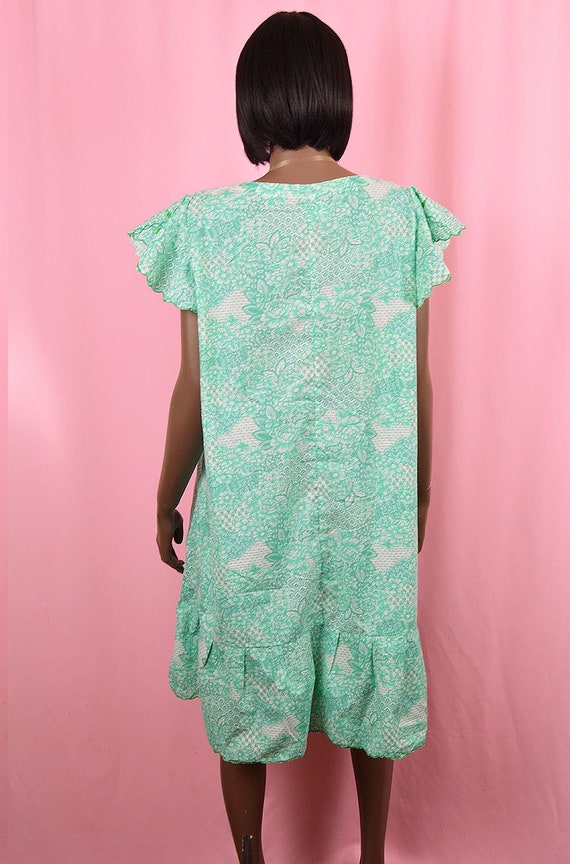 Mint Green Dress Green Floral Dress 90s Dress Cotton … Gem