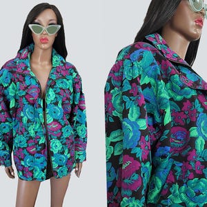 VINTAGE 90s Floral Jacket | 90s Windbreaker Jacket | 90s Jacket | London Fog Jacket | Fits sizes SMALL-MEDIUM