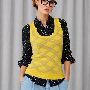 Yellow Argyle Sweater - Etsy