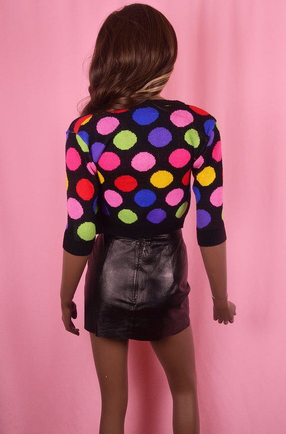 90s Colorful Polka Dot Sweater Rainbow 