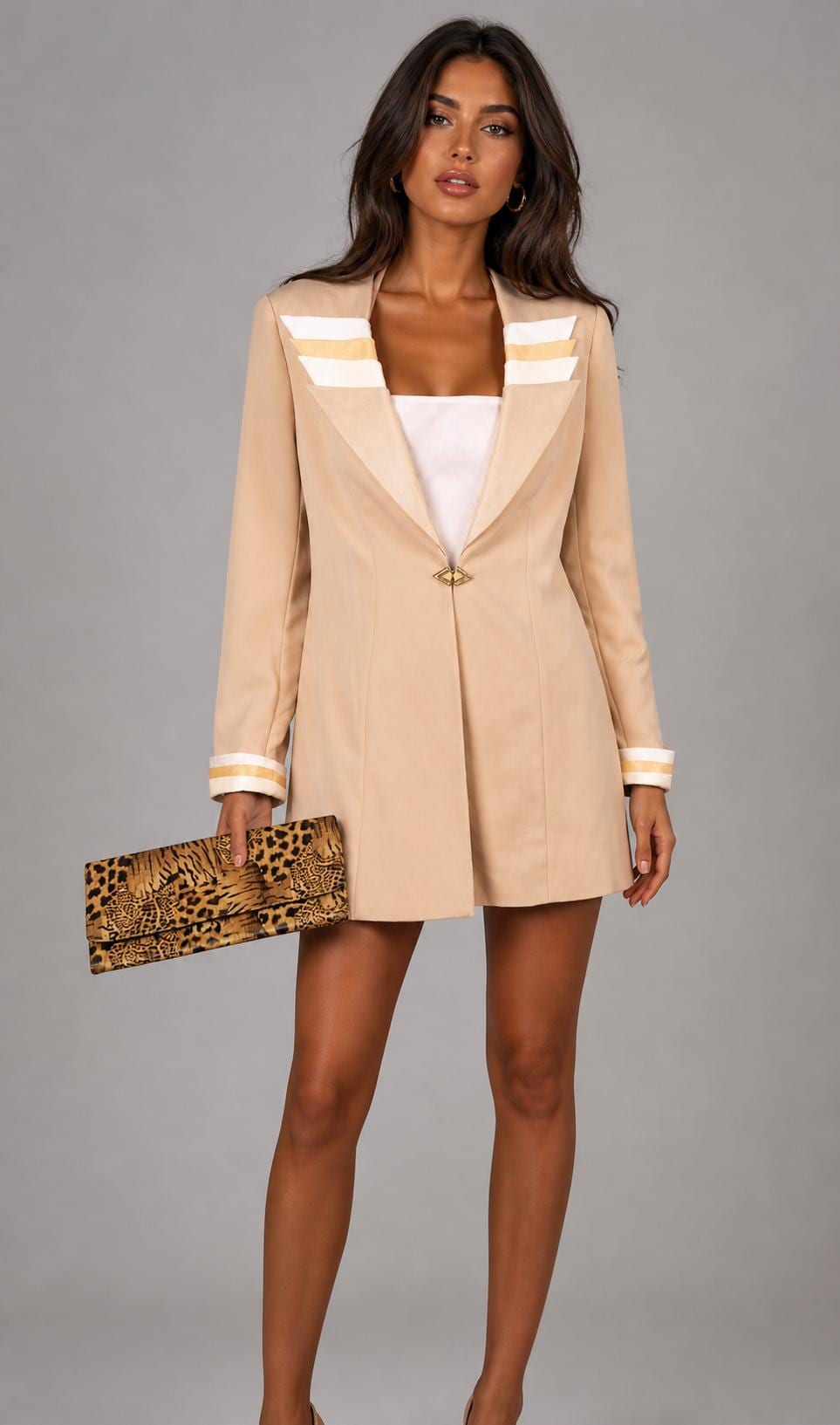 slim fit dress slacks Gold Sequin Cocoon Jacket – Jennafer Grace main image 0