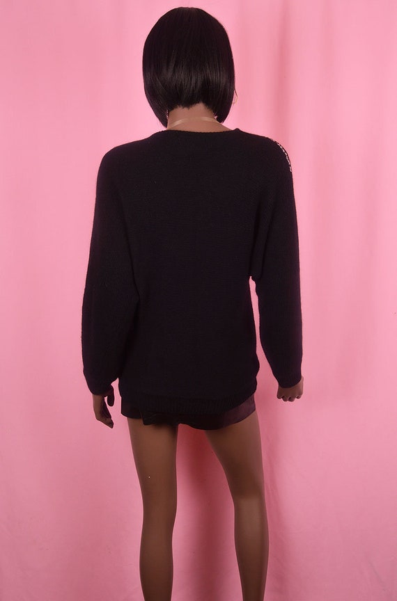 90s Vintage Pullover Sweater Metallic Sequins Swe… - image 5