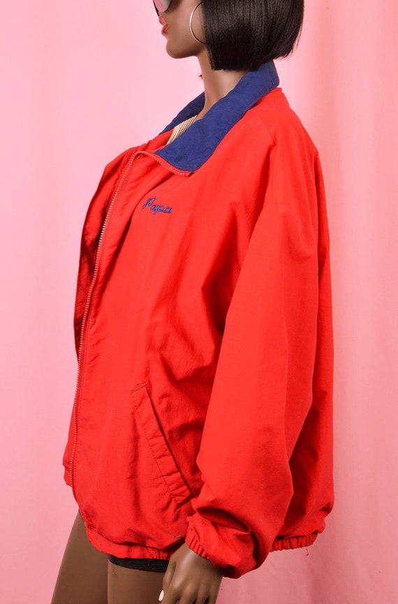 Red Windbreaker Jacket 90s Windbreaker Jacket Red… - image 4