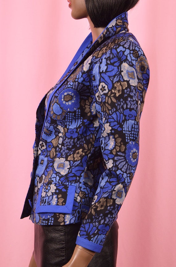 Blue Blazer Jacket 90s VINTAGE Blazer Royal Blue … - image 3