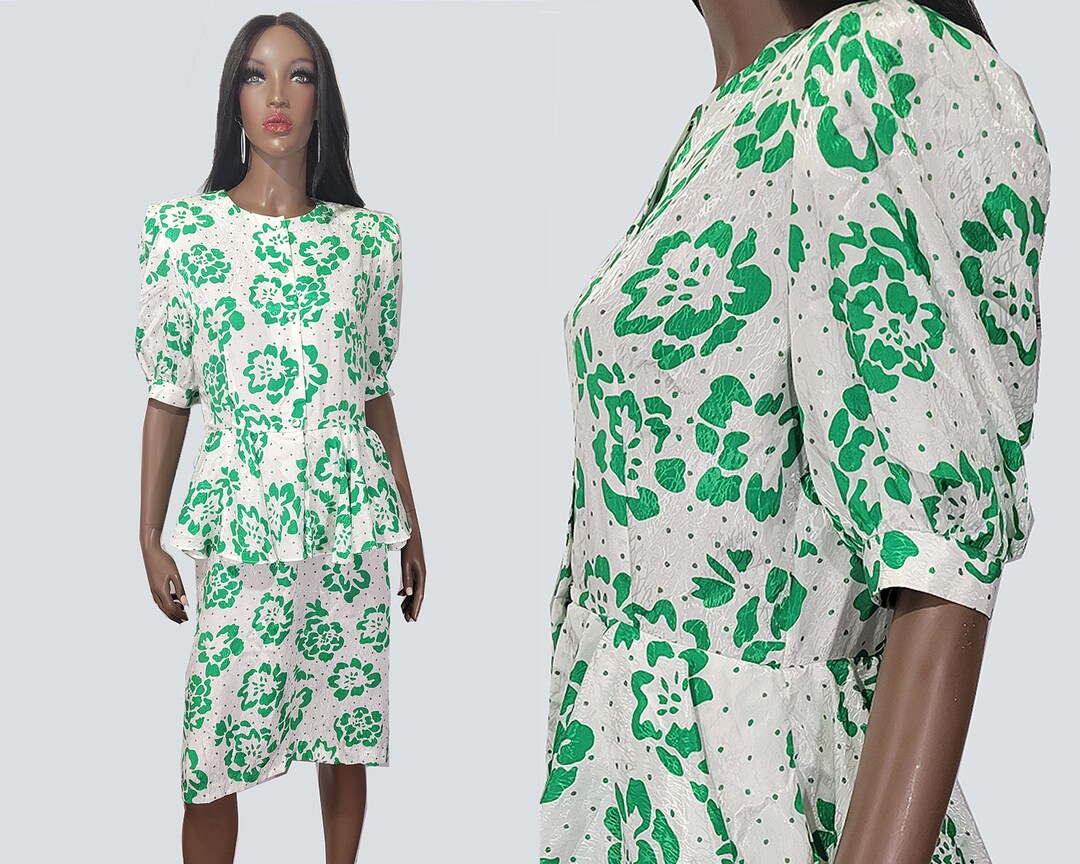 Vintage Halter Green Satin Print Floral A Line Cocktail Dress Formal Homecoming Dress Y9632 main image 1