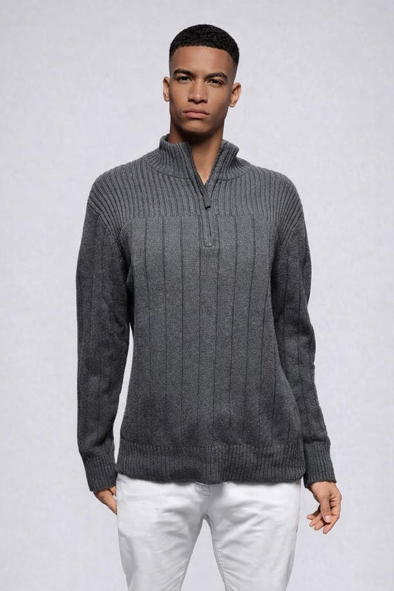 Charcoal Gray Quarter Zip Pullover Covington Swea… - image 1