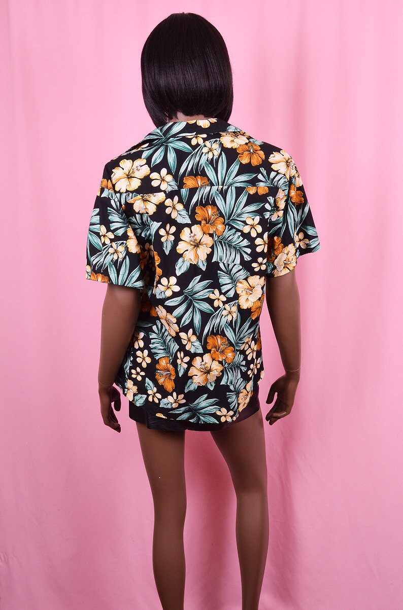 Chemise Hawaïenne En Coton Vert à Manches Courtes Pour Hommes, Imprimé