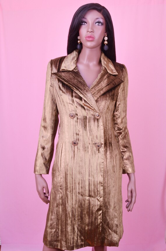 80s Vintage Trench Coat - Luxury Velvet Coat - Ol… - image 2