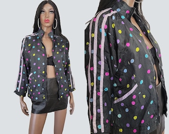 Adidas Full Zipper Polca Dots Designs Windbreaker Jacket Size S - Etsy