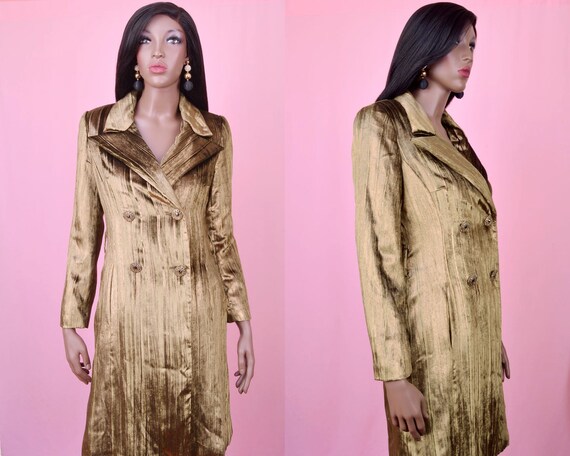 80s Vintage Trench Coat - Luxury Velvet Coat - Oli