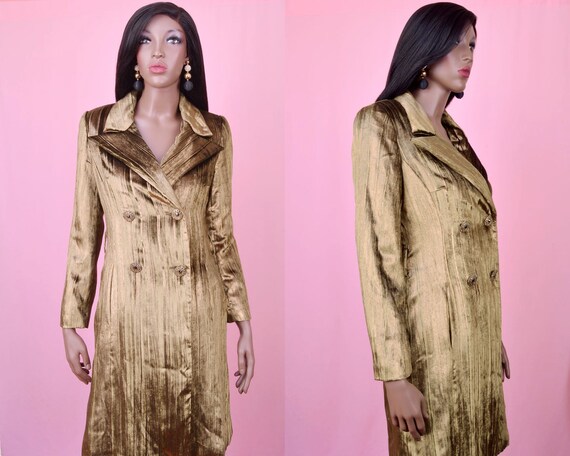 80s Vintage Trench Coat - Luxury Velvet Coat - Ol… - image 1