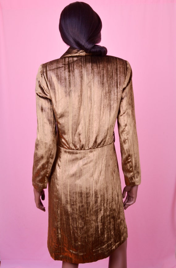 80s Vintage Trench Coat - Luxury Velvet Coat - Ol… - image 4