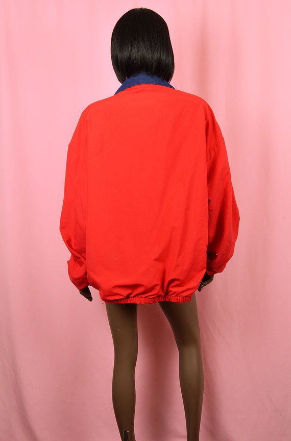 Red Windbreaker Jacket 90s Windbreaker Jacket Red… - image 5