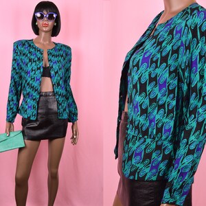 1990s Jacke 90er Jacke Lila Jacke Kleidy Jacke Kleidy Lila Jacke Art Deco Jacke MEDIUM