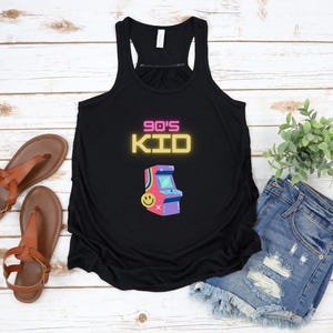 90&#39;s Kid Unisex Jersey Tank, Retro Gamer Shirt, Vintage Style Apparel, Nostalgic Gift, Summer Essential Tee