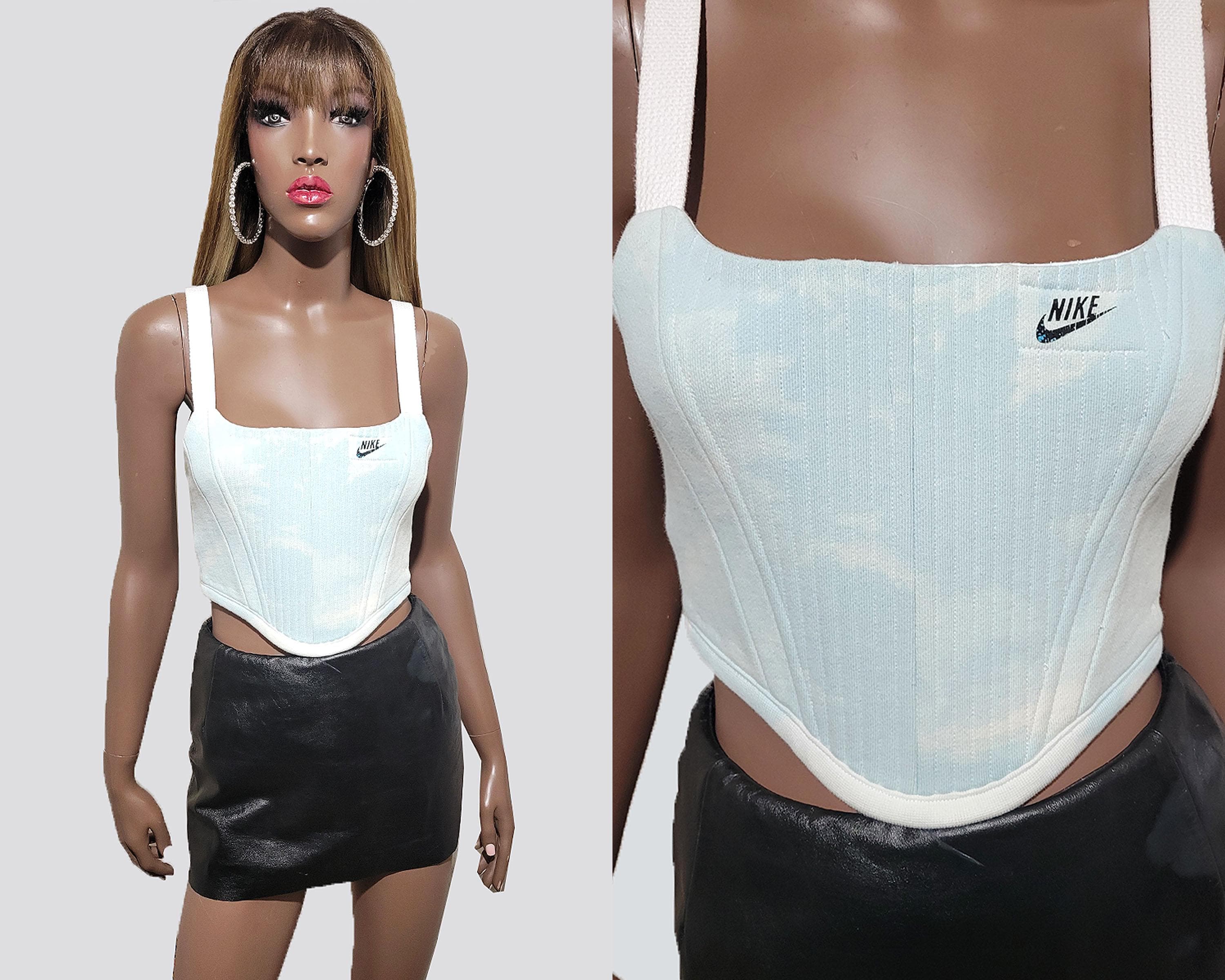 Retro Nike Corset Top Pastel Blue Corset Top Baby Blue Lace up
