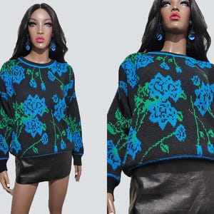 90s VINTAGE Sweater | 90s Retro Sweater | UNISEX Sweater | 90s Grandpa Sweater | Floral Print Sweater | 90s Sweater | MEDIUM
