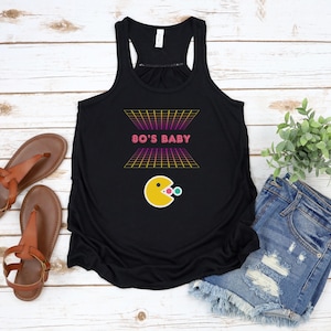 Retro 80&#39;s Baby Racerback Tank - Casual Summer Style, Gift for Moms, Birthdays, Nostalgia, Music Festivals, Vintage
