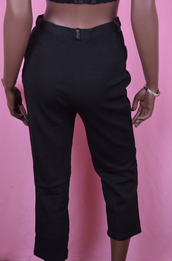 Vintage Black Leather Pants 90s Black Suede Pants… - image 7