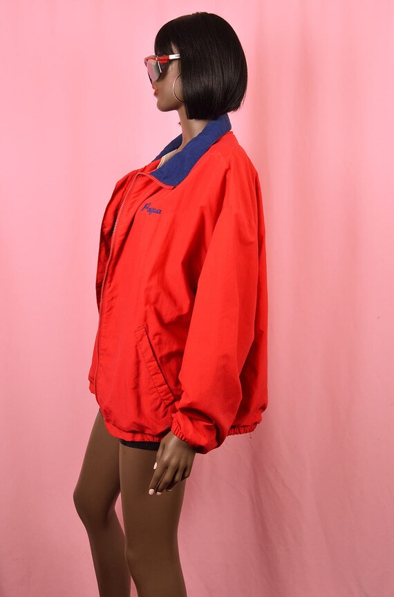 Red Windbreaker Jacket 90s Windbreaker Jacket Red… - image 3