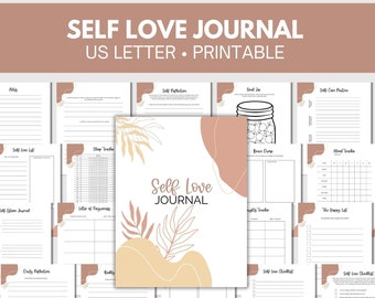 Self Love Journal Printable, Self Care Planner, Gratitude Journal, Mindfulness for Women - Instant Download