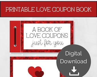 Printable Sexy Coupon Book - Valentine Coupon Book - Last Minute Husband Valentine's Day Gift - Naughty Love Coupons - Instant Download