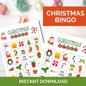Christmas Bingo Printable - Christmas Party Game for Kids - Instant Download