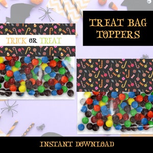 Halloween Treat Bag Toppers Printable - Trick or Treat Tags - Candy Bag Toppers - Instant Download