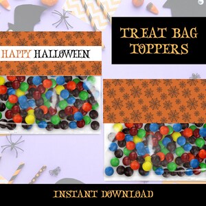 Spiderweb Halloween Treat Bag Toppers - Printable Halloween Tags - Candy Bag Toppers - Instant Download