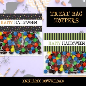 Halloween Candy Bag Toppers - Printable Halloween Tags - Halloween Party Favors - Treat Bag Toppers - Instant Download