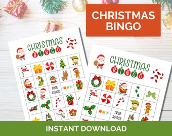 Christmas Bingo Printable - Christmas Party Game for Kids - Instant Download