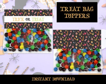 Halloween Treat Bag Toppers Printable - Trick or Treat Tags - Candy Bag Toppers - Instant Download